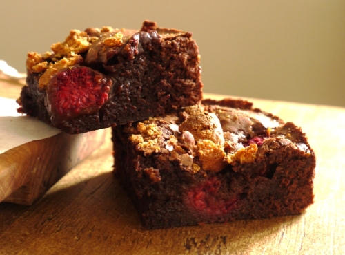 Raspberry Amaretti Brownies